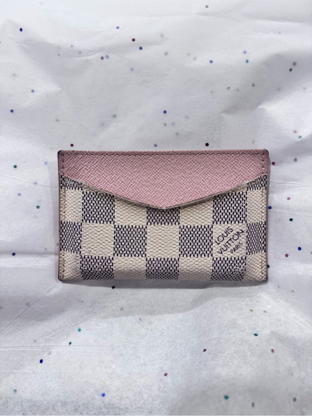 Louis Vuitton Damier Card Slot Wallet in Pink and Cream